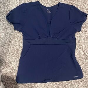 Jaanuu Women's navy Blue Short Sleeve scrub Top